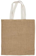 Jute Bags with White Handle